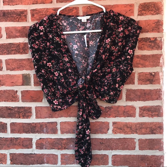 American Eagle Outfitters Tops - American Eagle Boho Floral Tie Crop Top
